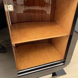 French Art Deco Bar Sideboard in Black Lacquer and Chrome, 1930