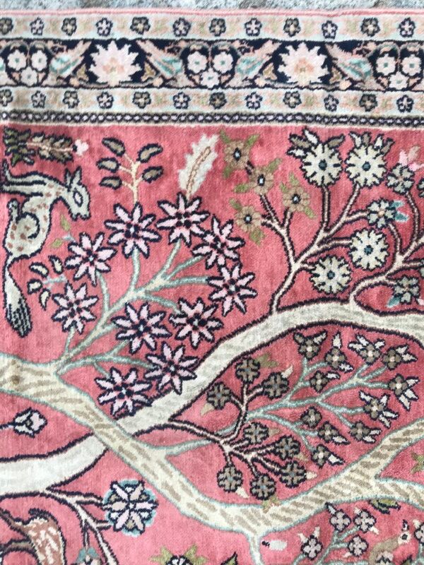 Carpet vintage cashmere silk, fgait hand 92 X 155 CM