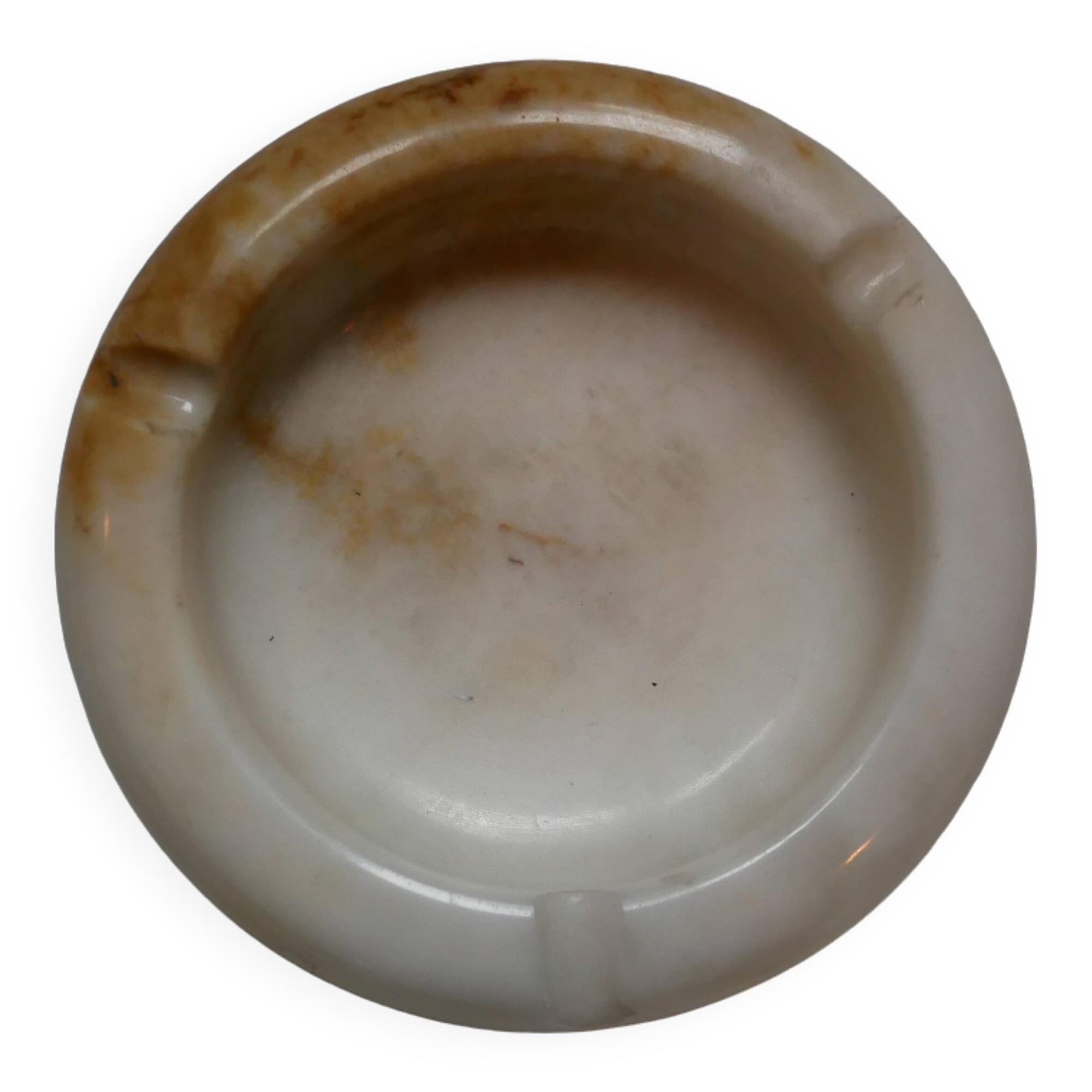 Vintage mineral stone ashtray, handcrafted country decoration