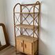 Bookcase shelf in braided wicker, bamboo and rattan