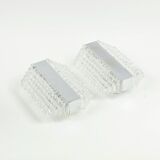 Pair of Mid-Century Glass & Chrome Wall Lamps from Kaiser, Germany, 1960s