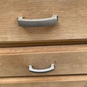 Small Art Deco chest of drawers renovated in raw oak 1950.