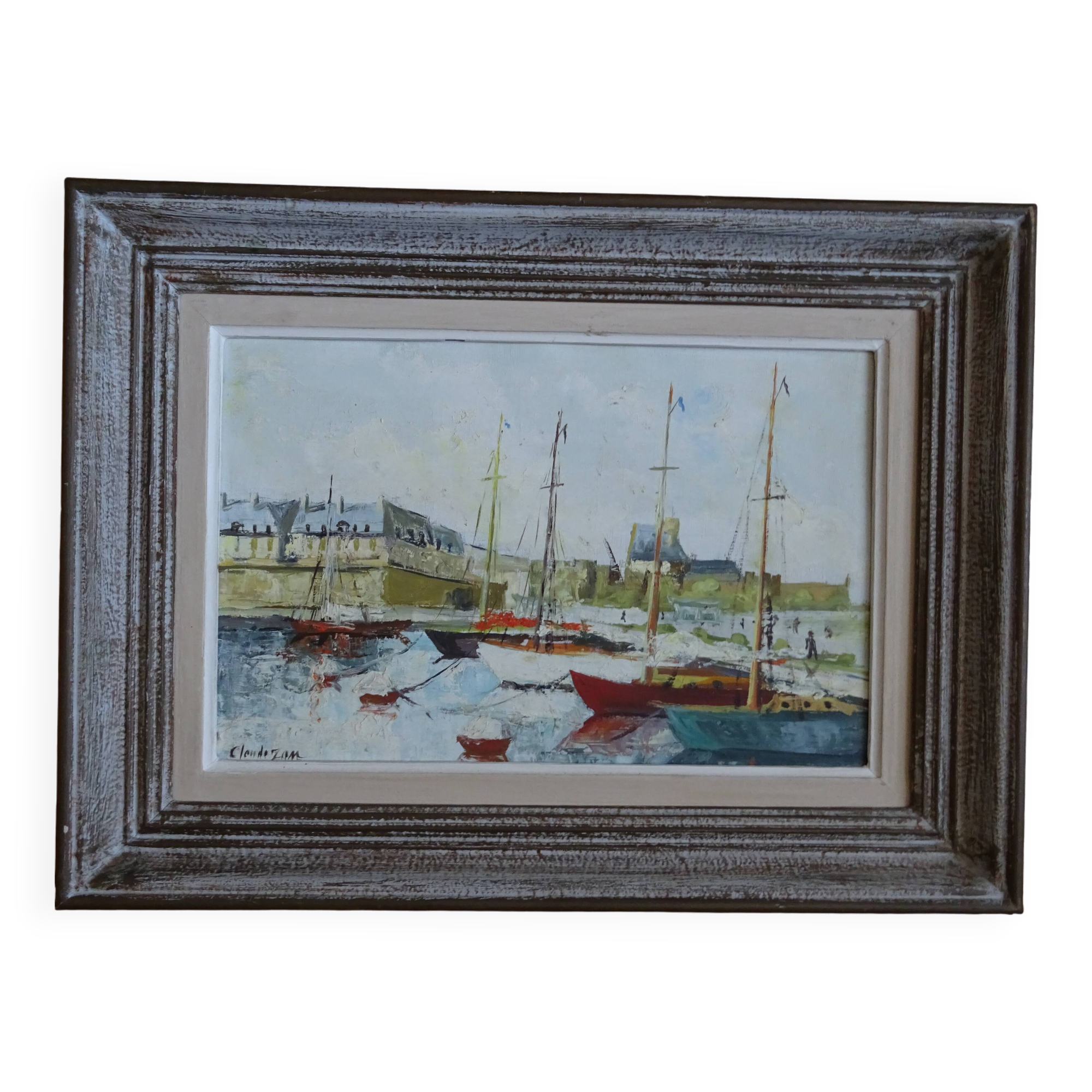 Tableau "Port de Saint Malo" signé