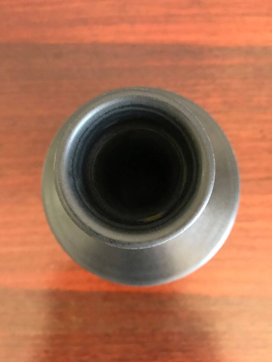 Black Ceramic Bottle Vase by Franco Bucci, Pesaro, 1970s