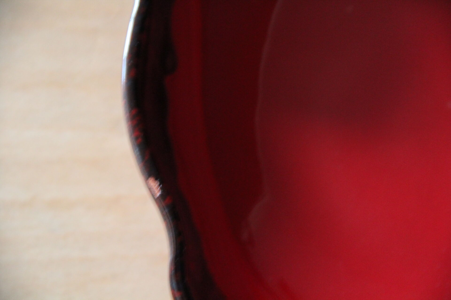 2 red glazed terracotta dishes