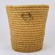 Carl Auböck II paper basket in raffia and brass, umbrella stand, 1950s