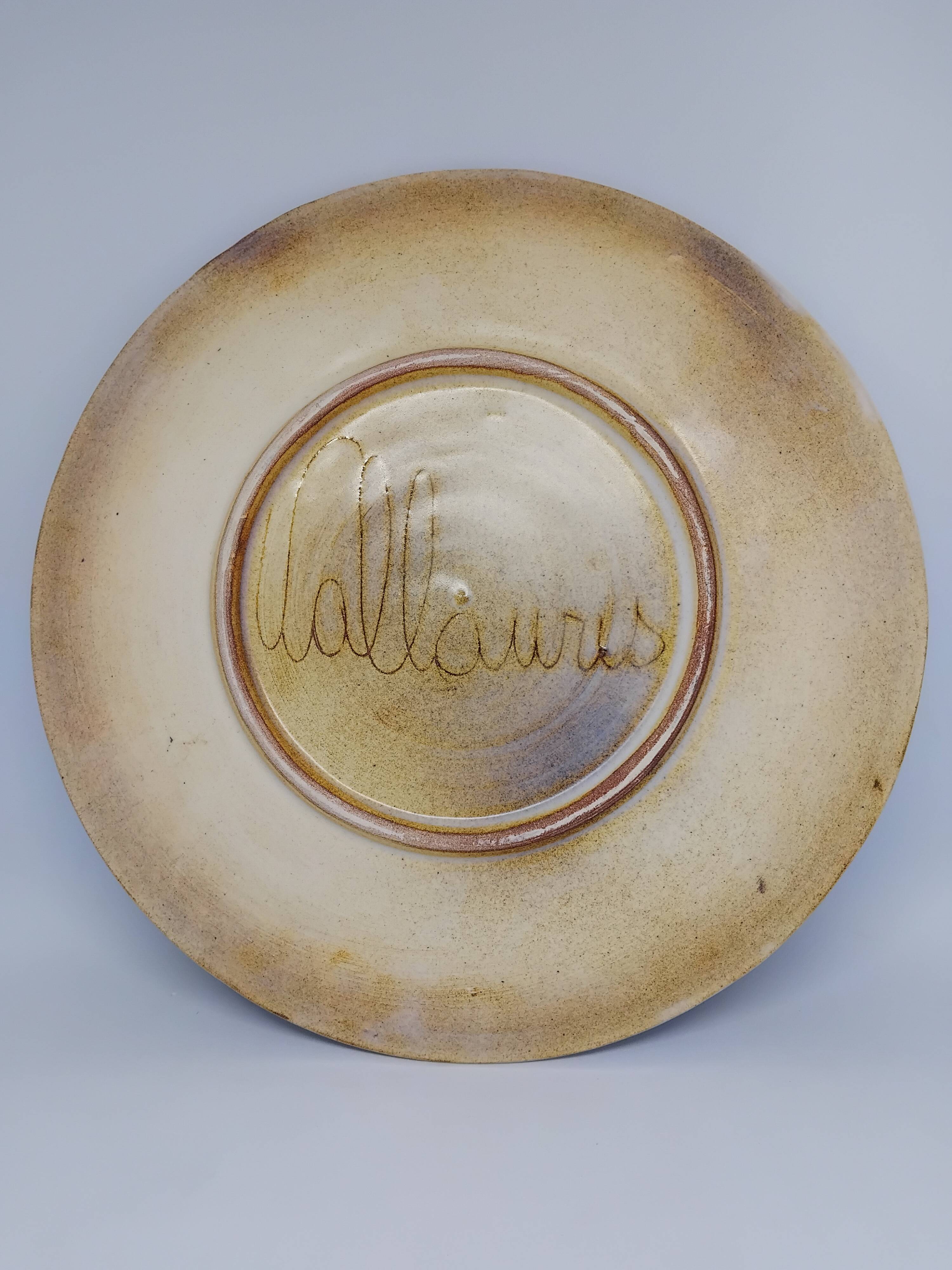 Assiette vintage année 60’. Monique Brenner / Vallauris.