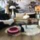 Coffee table smoked glass and chrome