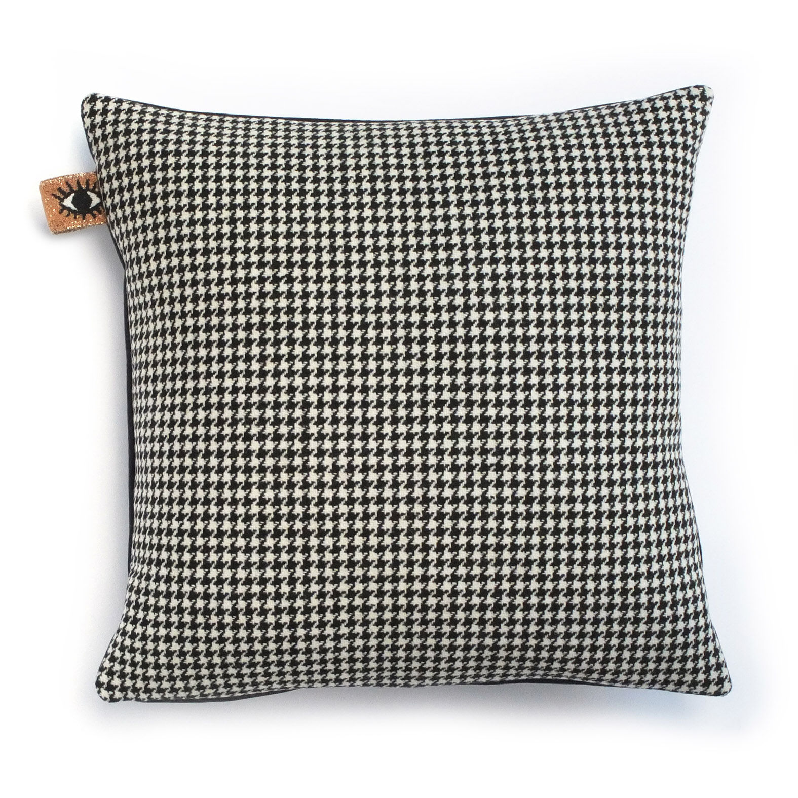 Wool cushion houndstooth graphic