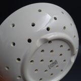 Digoin white earthenware strawberry drain plate - circa 1950 - Vintage