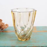 70s smoked glass vase