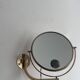 Vintage illuminated adjustable brass mirror, Arpin Paris, France 1970