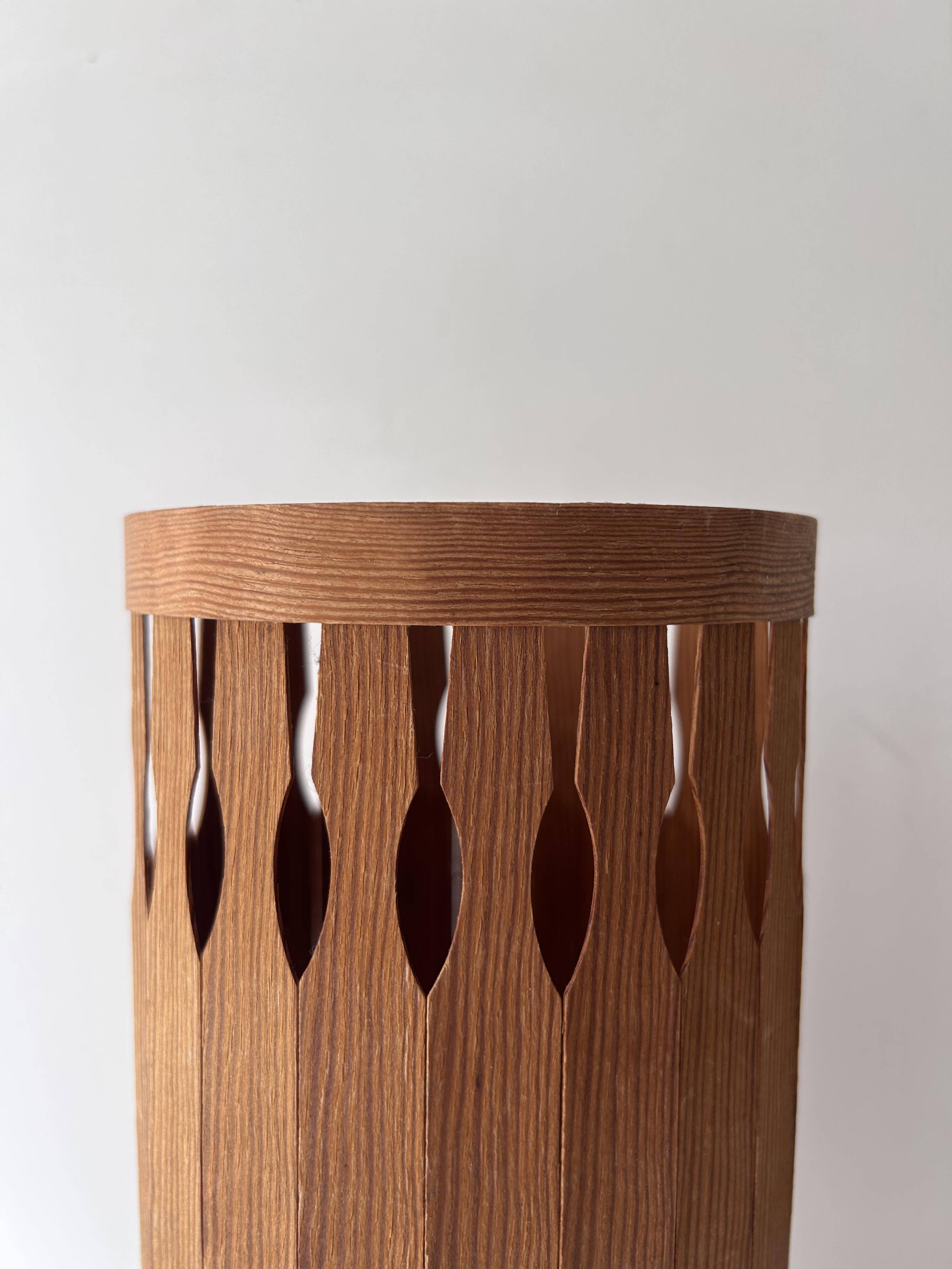 Vintage table lamp, pine strip, Sweden 1970s