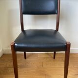 Scandinavian chair made of wood and skai