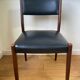 Chaise scandinave en bois et skaï