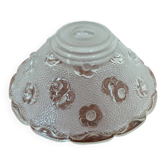 Moulded glass lampshade with floral decoration, granite texture.