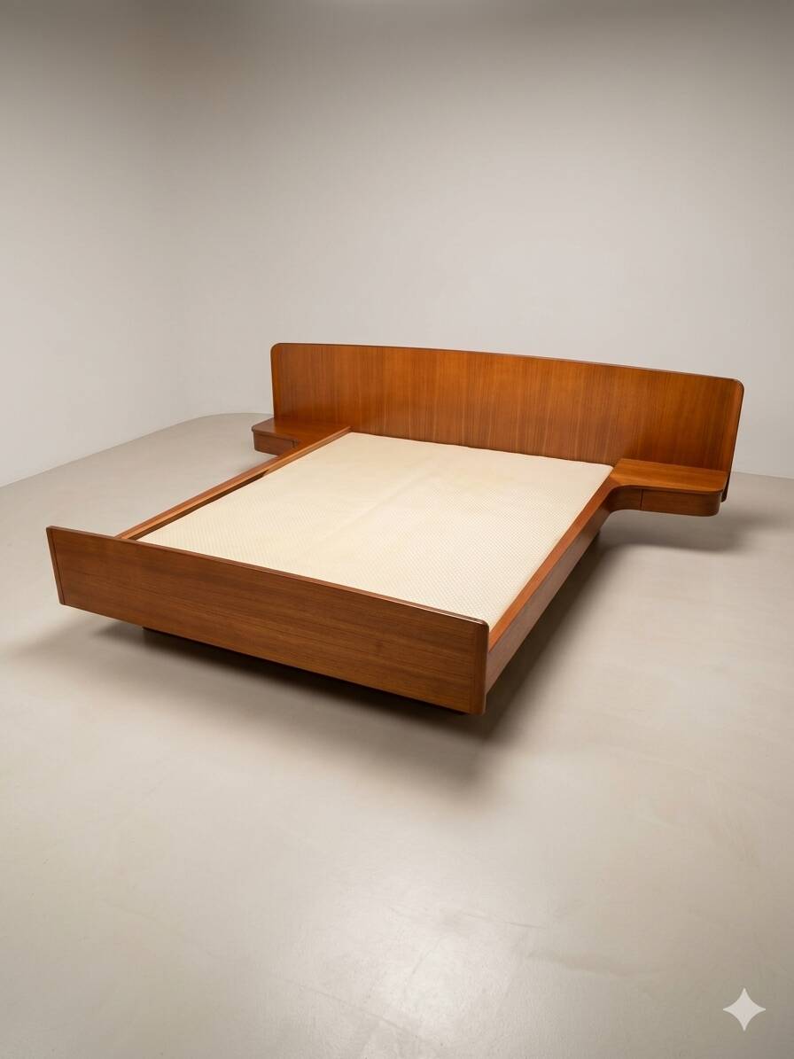 Scandinavian teak bed from the 1960s.