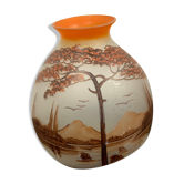 Vase en pate de verre signé Joma