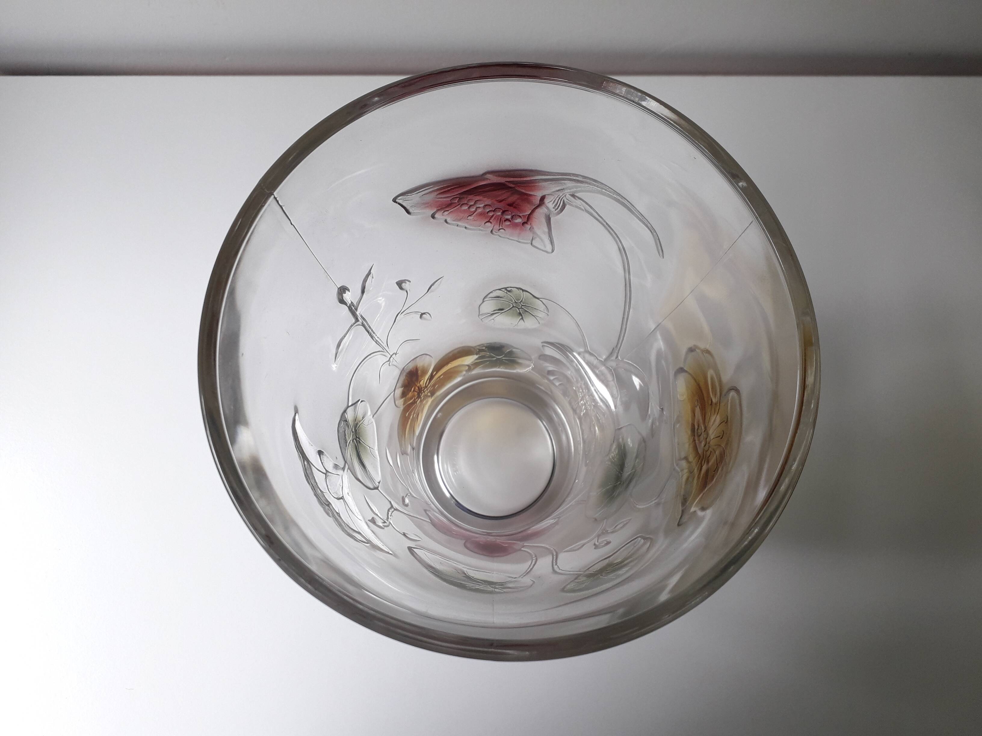 Vintage Luminarc decorated nasturtium vase (25cm) A1