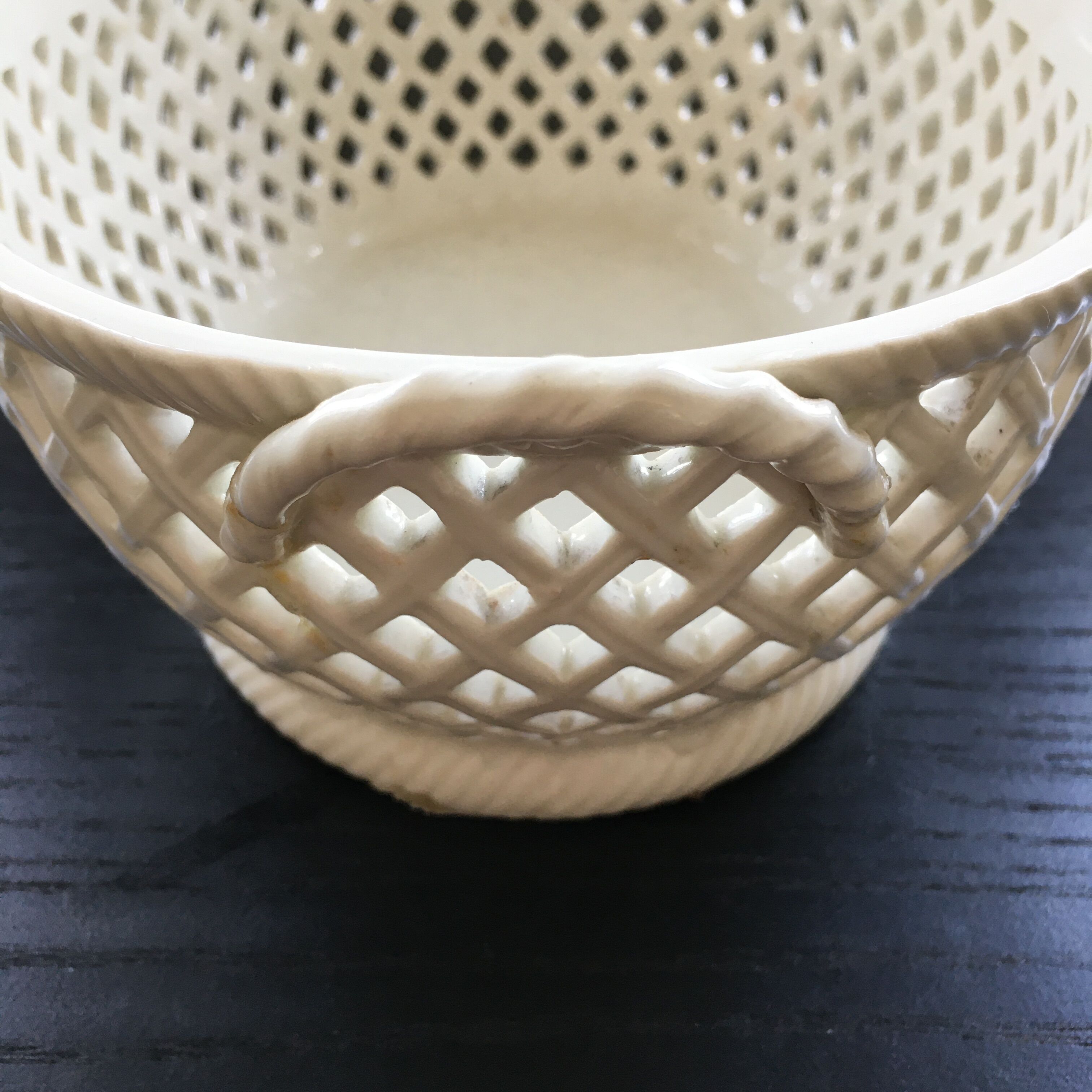 White earthenware basket