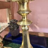 Pair of gilded brass candlesticks