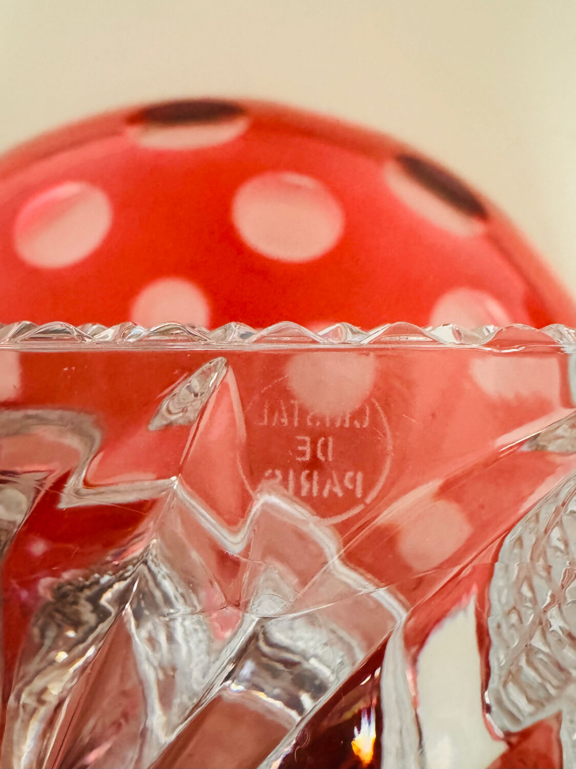 Large crystal bowl on a pedestal from Paris