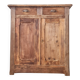 Buffet parisien bas ancien en bois patiné - intérieur fleuri