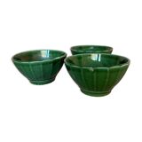 Set of 3 vintage Green Cross Oil bowls