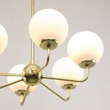 Mid-century Upward Sputnik Golden Chandelier, 60s