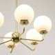 Mid-century Upward Sputnik Golden Chandelier, 60s