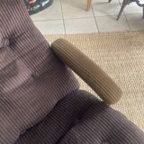 Rocking-chair en velours marron par Lama, années 70
