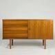 Buffet en noyer vintage avec tiroirs des années 60-70, de style mid-century, similaire au teck.