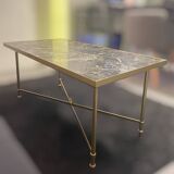 Marble effect wrought iron coffee table