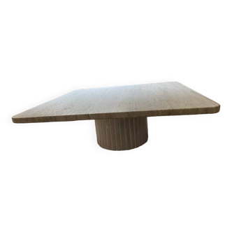 New square travertine table