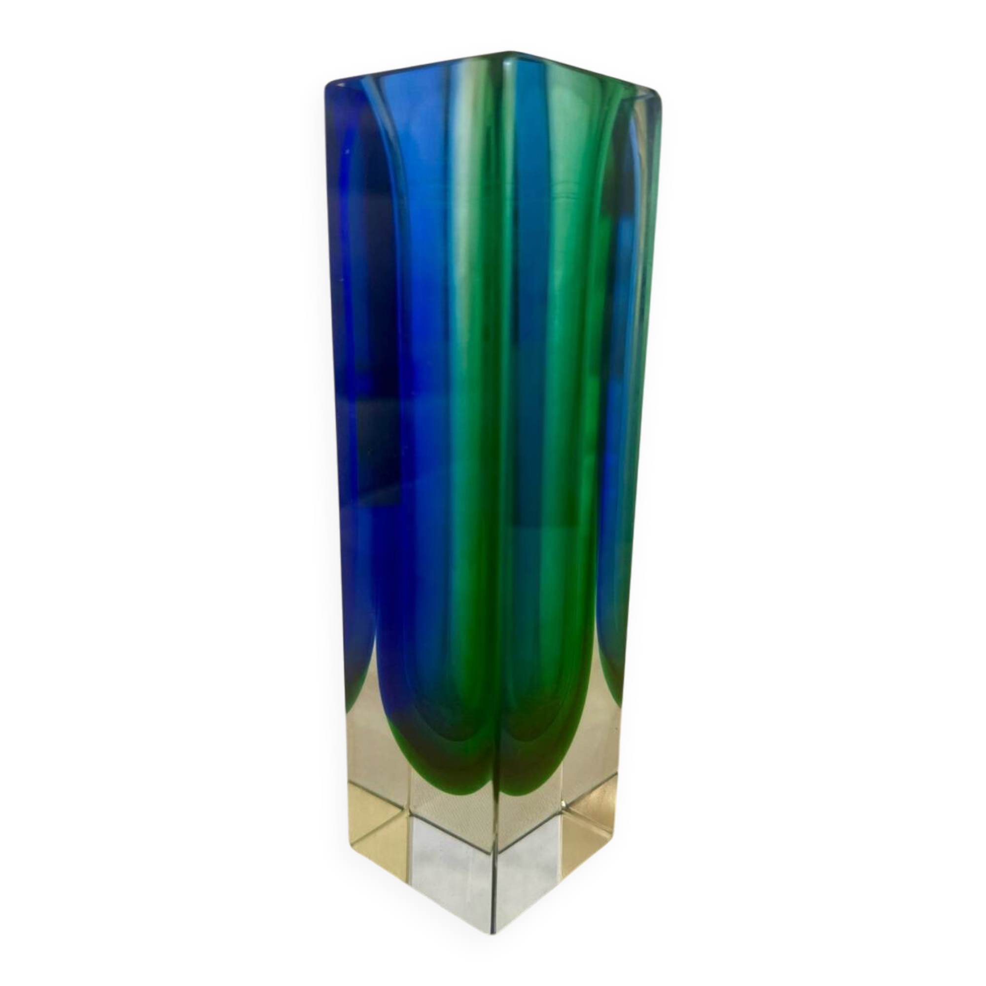 Small Geometric Sommerso Vase by Flavio Poli Edited by Mandruzatto
