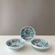 3 ceramic bowls deruta etrusca, green rooster, ceramic bowl italian majolica pottery handpainted