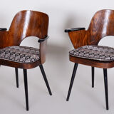 Restored Pair of Mid-Century Armchairs by Oswald Heardtl, Beech, Czechia, 1950s