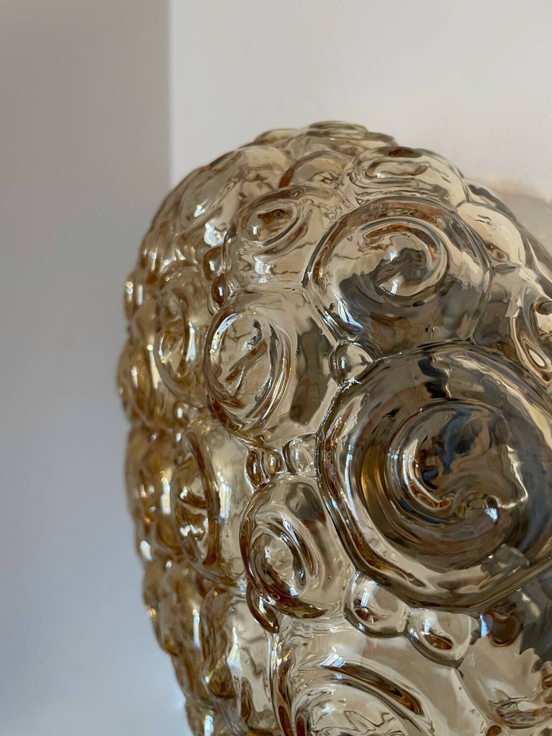 Helena Tynell amber glass ceiling light from the 60s