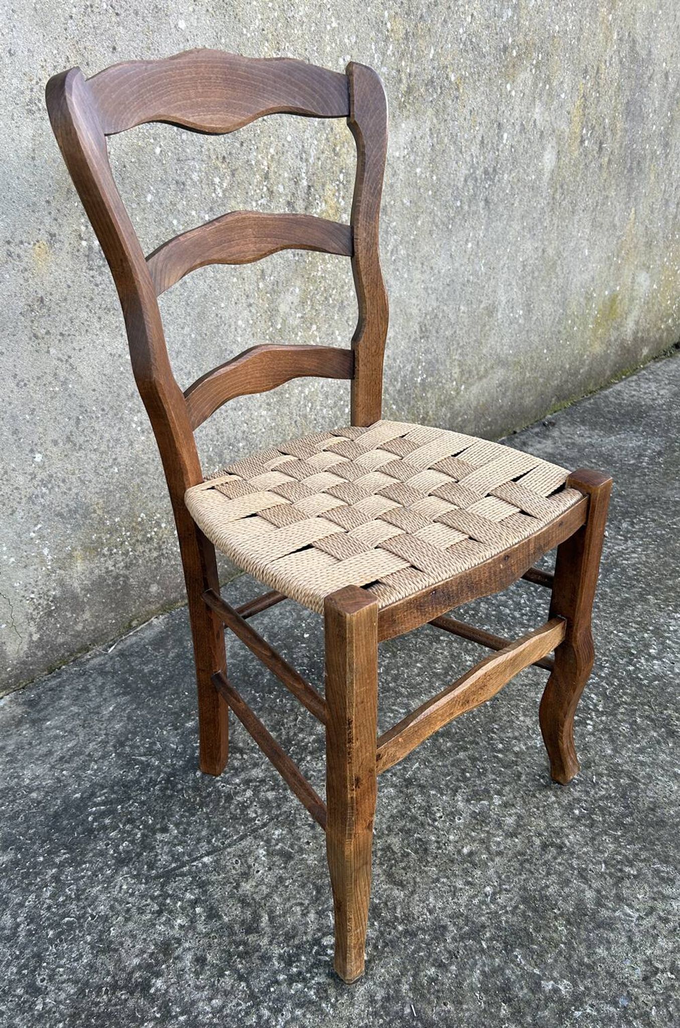 Chaise Louis Philippe, assise tissée, fin XIXème s.