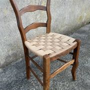 Chaise Louis Philippe, assise tissée, fin XIXème s.