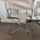 Chaise fauteuil vintage metteur en scène chrome & cuir beige