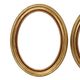 Pair Oval Gold Wooden Frames Classic Style Velvet 49x39cm