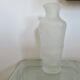 Frosted glass vase, made in Italy, decorated with apples and grapes