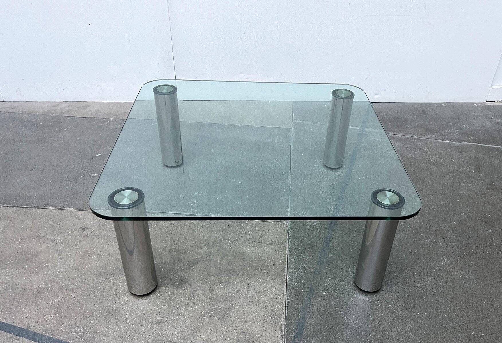 Table basse postmoderne Marcuso en verre par Marco Zanuso pour Zanotta, années 1960
