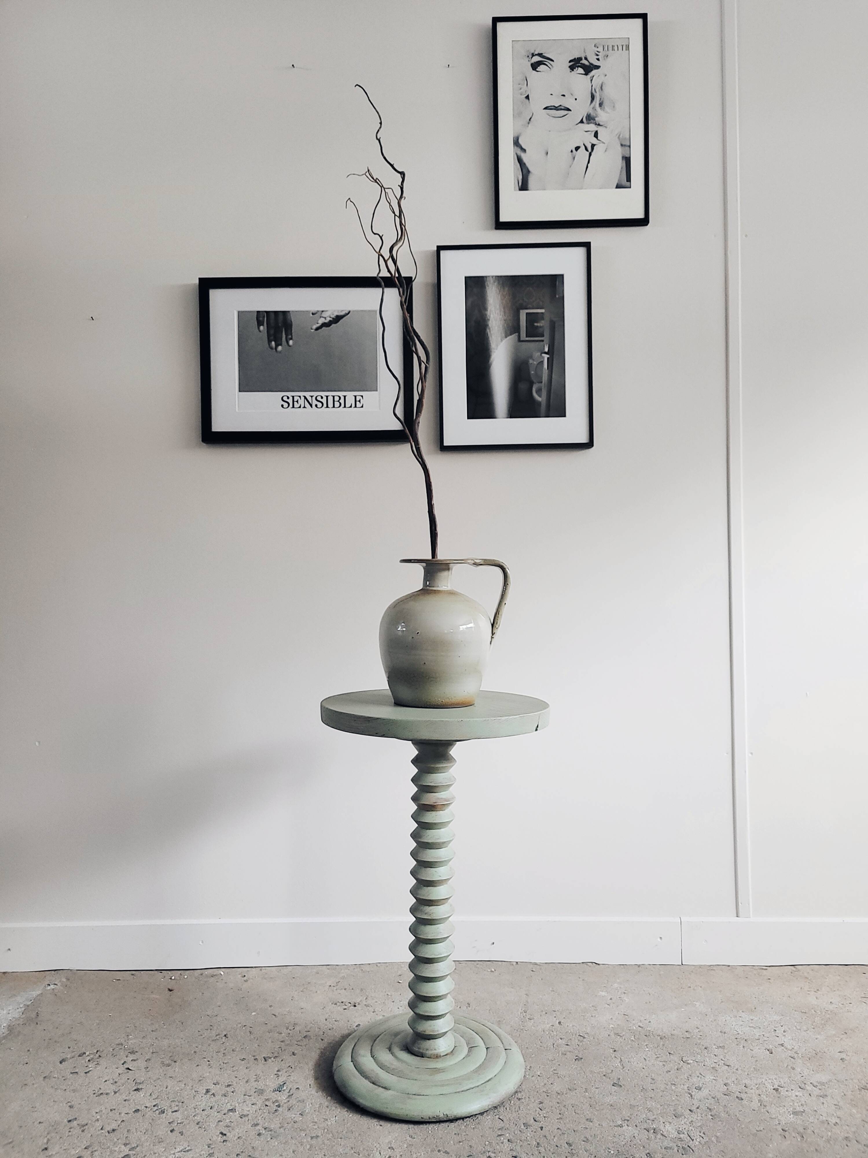 Patinated green gueridon