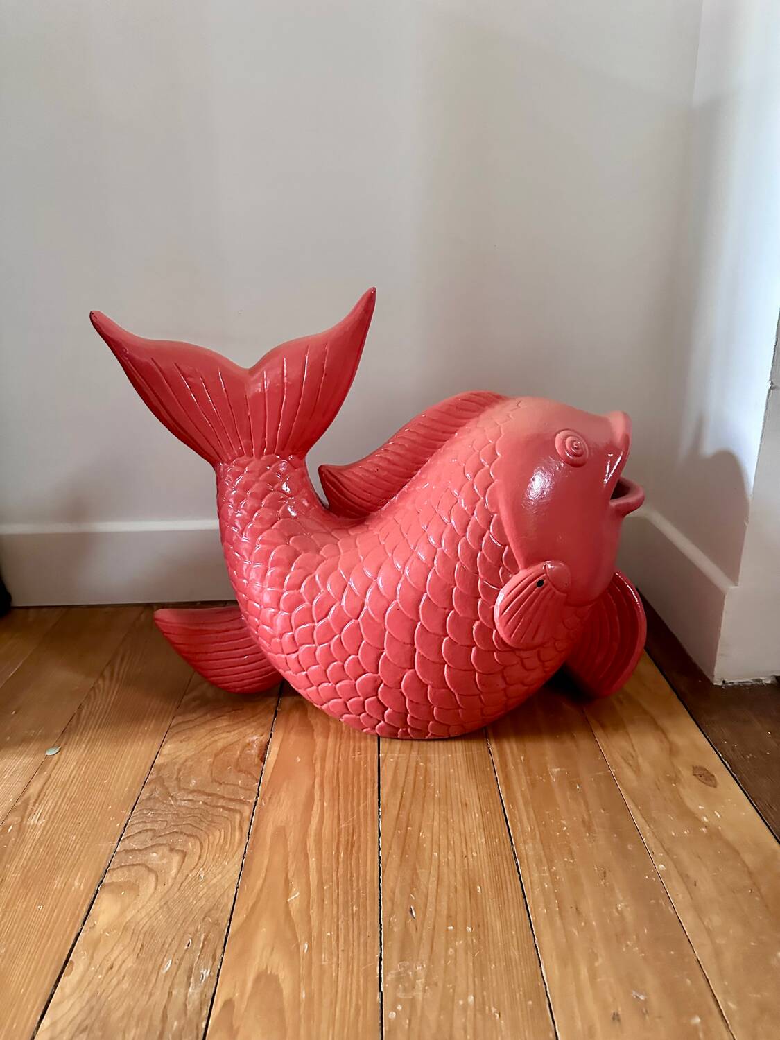 Large vintage ceramic fish 60's unique piece