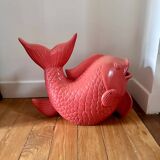 Large vintage ceramic fish 60's unique piece