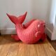 Large vintage ceramic fish 60's unique piece