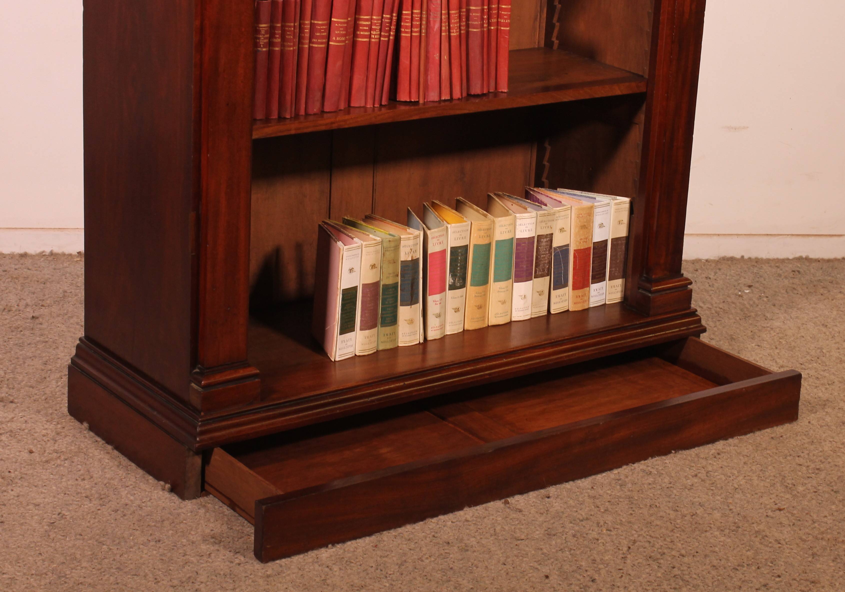 open mahogany library William IV circa 1830-England with drawer