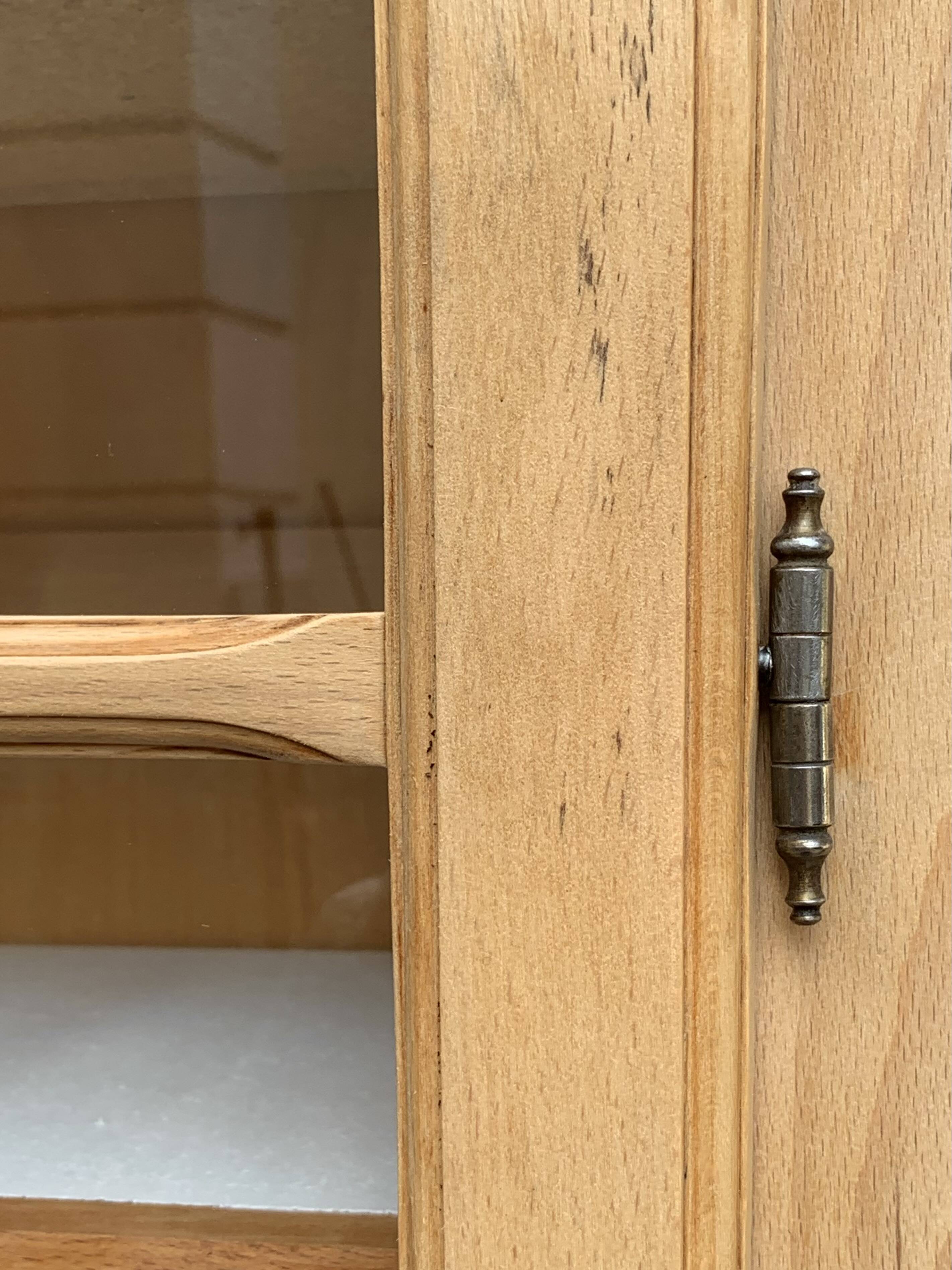 Parisian glass cabinet, raw wood, 1960s